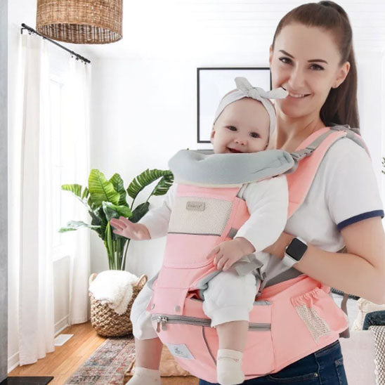 PORTE BEBE-TABOURET EGONOMIQUE ROSE