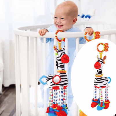 hochet  peluche doux avec poignée de support pour voiture et  poussette bébé