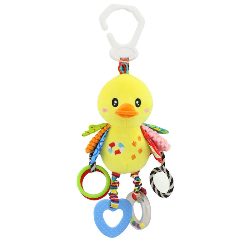 hochet bebe  peluche doux avec poignée de support pour voiture et  poussette bébé