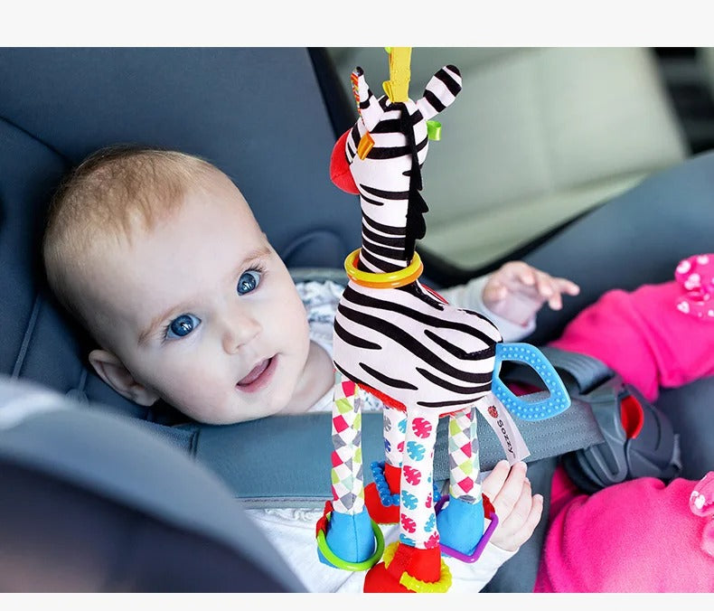 hochet  peluche doux avec poignée de support pour voiture et  poussette bébé