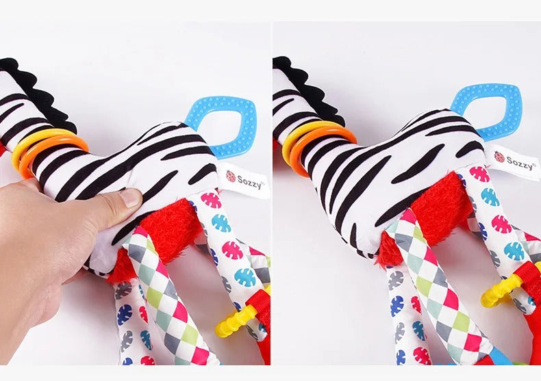 hochet  peluche doux avec poignée de support pour voiture et  poussette bébé