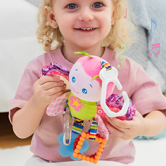 hochet  peluche doux avec poignée de support pour voiture et  poussette bébé