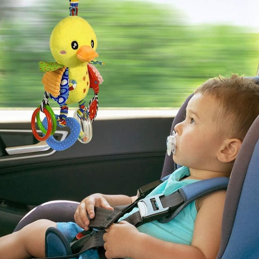 hochet bebe  peluche doux avec poignée de support pour voiture et  poussette bébé